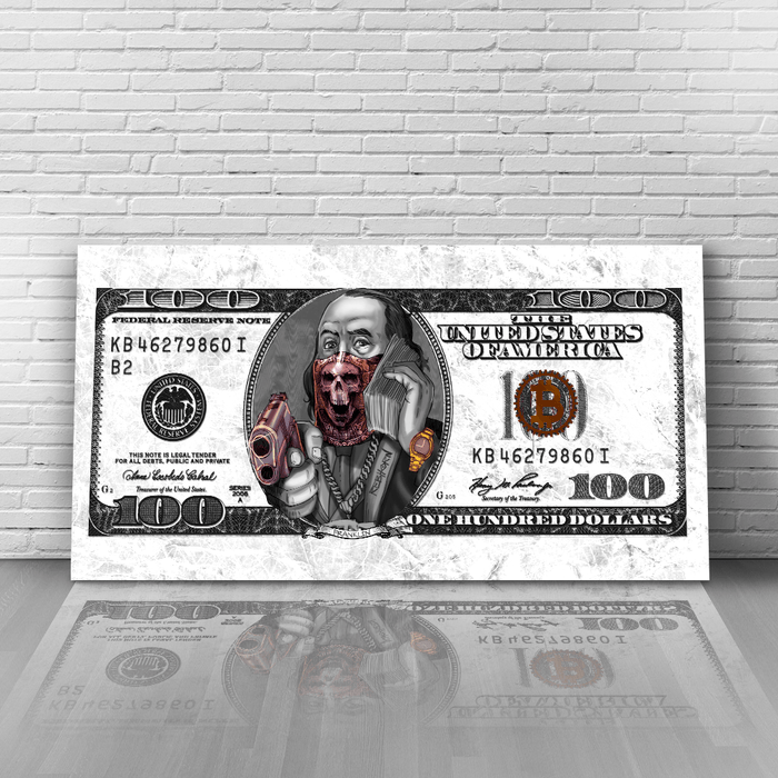 24 x 12 - Small / Gallery Wrap / White & Black