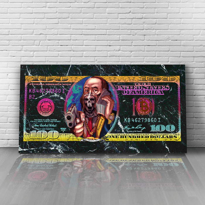 24 x 12 - Small / Gallery Wrap / Black & Yellow