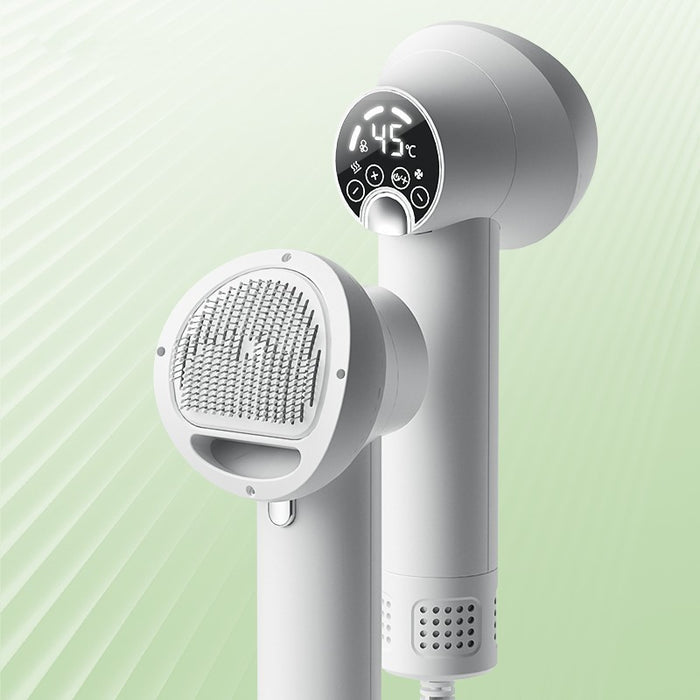 2-in-1 Pet Hair Dryer and Brush showing ergonomic handle design
