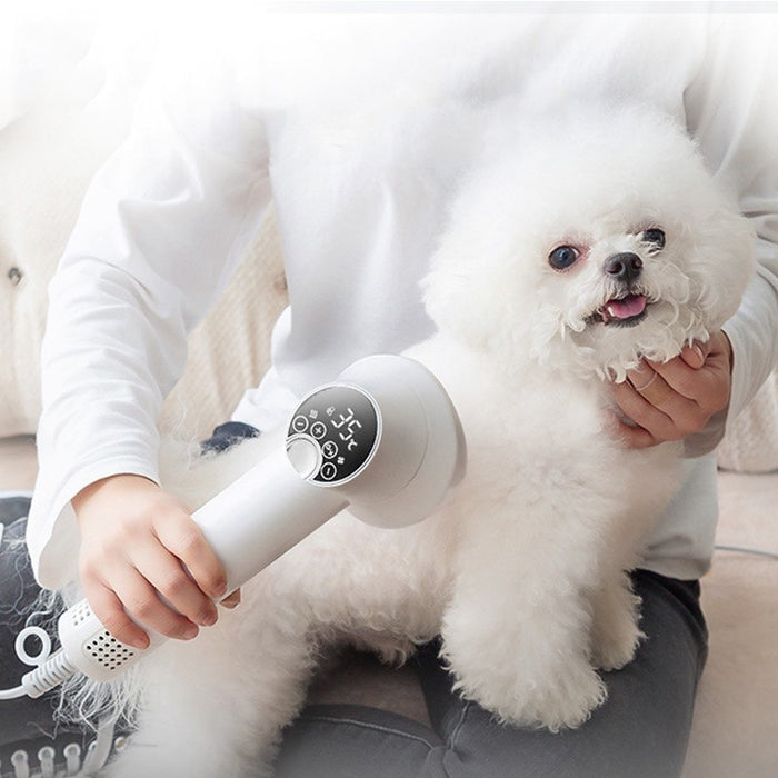 2-in-1 Pet Hair Dryer and Brush in light purple with a standard plug