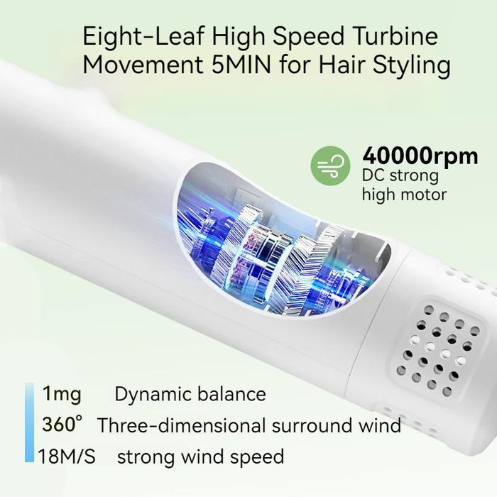 2-in-1 Pet Hair Dryer and Brush in light green showing slicker comb attachment