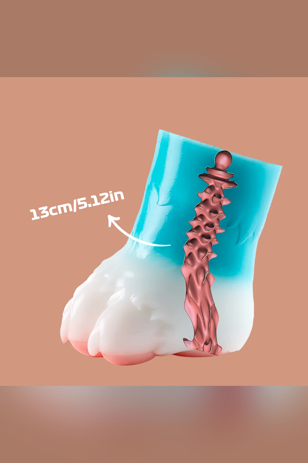 2 lbs/0.9kg Blue Furry Foot Hentai Onahole Male Masturbator Silicone Torso Sex Doll