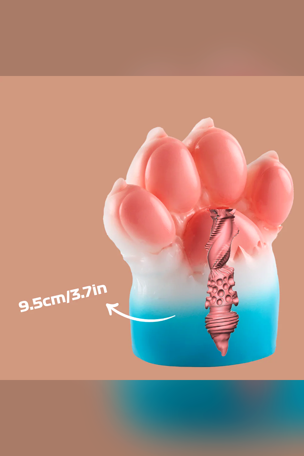 2.4 lbs/1.1kg Blue Furry Paw Hentai Onahole Male Masturbator Silicone Torso Sex Doll