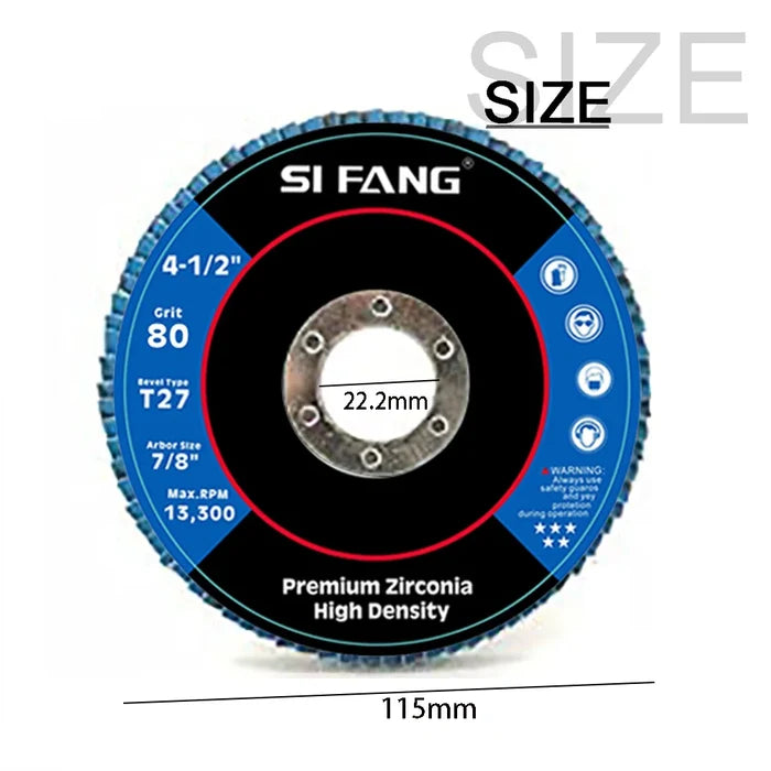 4.5" Zirconia Flap Sanding Discs for Angle Grinder (10-Pack)
