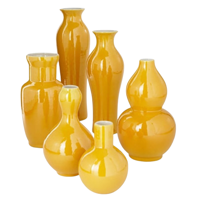 ABSTRACT SHAPED YELLOW VASE