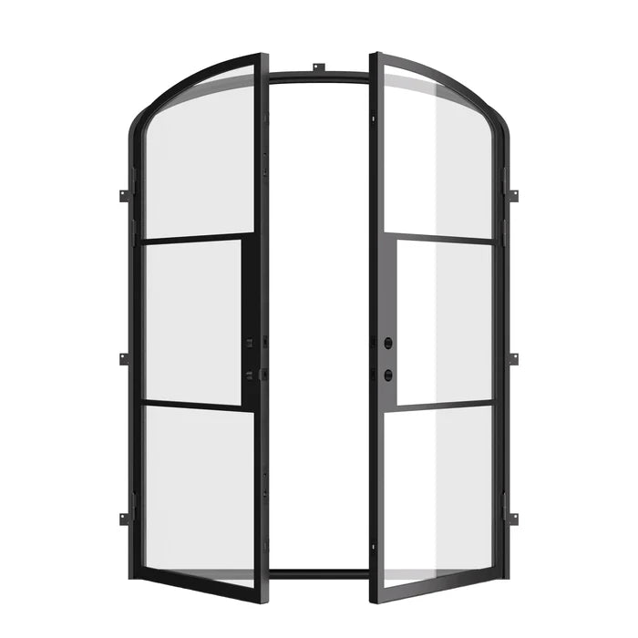 Air 4 double mini arch exterior doors with tempered glass panels