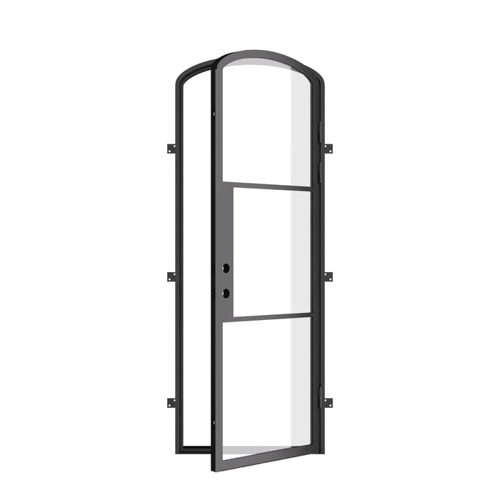 Air 4 single mini arch exterior door with tempered glass and sleek frame