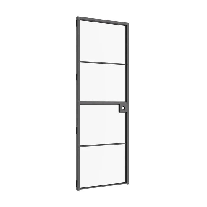 Air 4 modern Dutch-style interior door crafted from strong steel and clear tempered glass