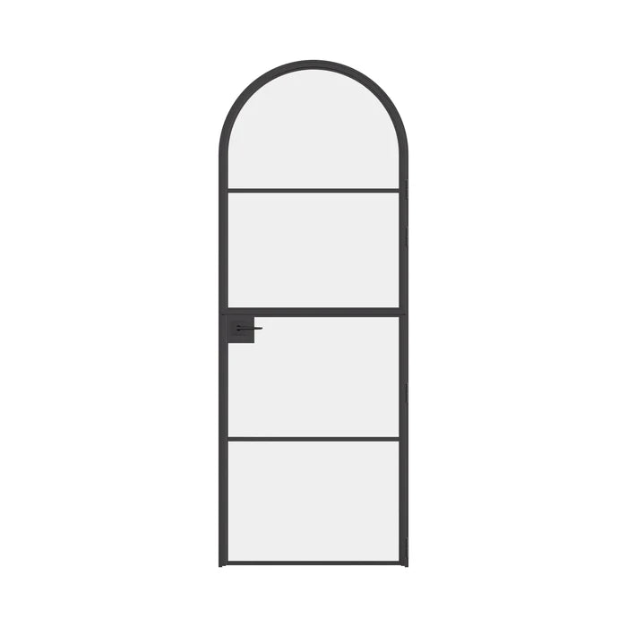 Air 4 Dutch single full arch door in hot-rolled steel with elegant radius top