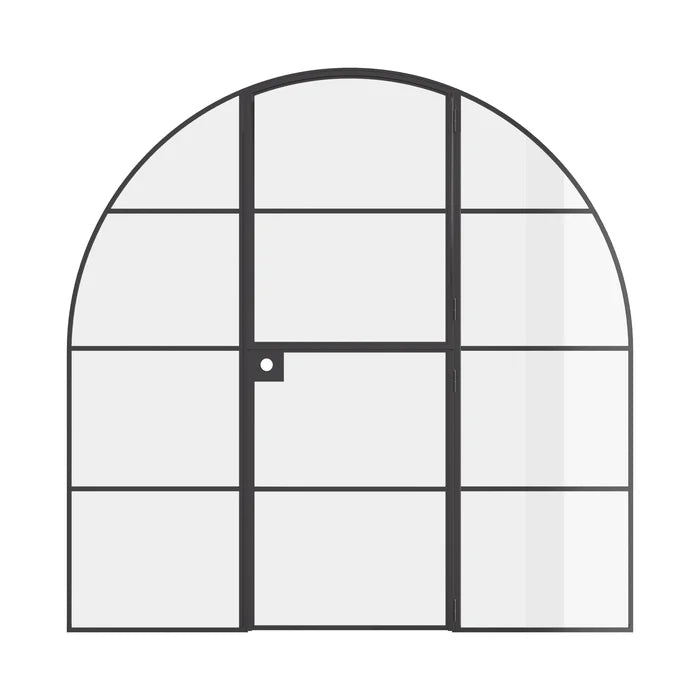Air 4 Dutch full arch single door with sidelights in solid steel