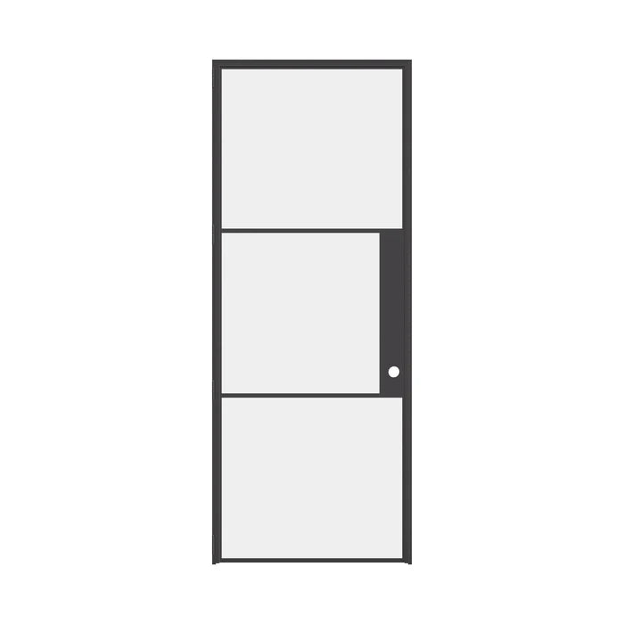 Air 4 single flat prehung steel door with strong frame and refined proportions