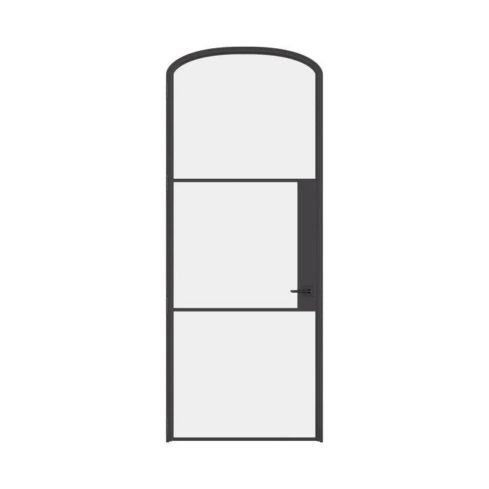Air 4 single mini arch steel door with curved top and narrow frame profile