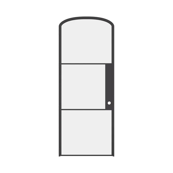 Air 4 mini arch architectural steel door with slim muntins and clean lines