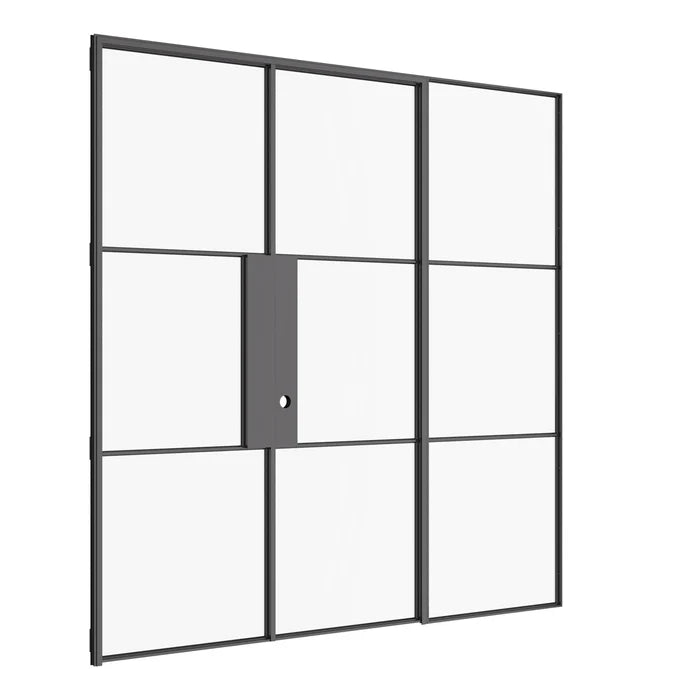 Air 4 double door set with left sidelite in sleek architectural steel
