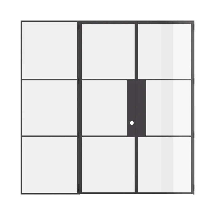 Air 4 flat top double doors with left glass panel and slim frame