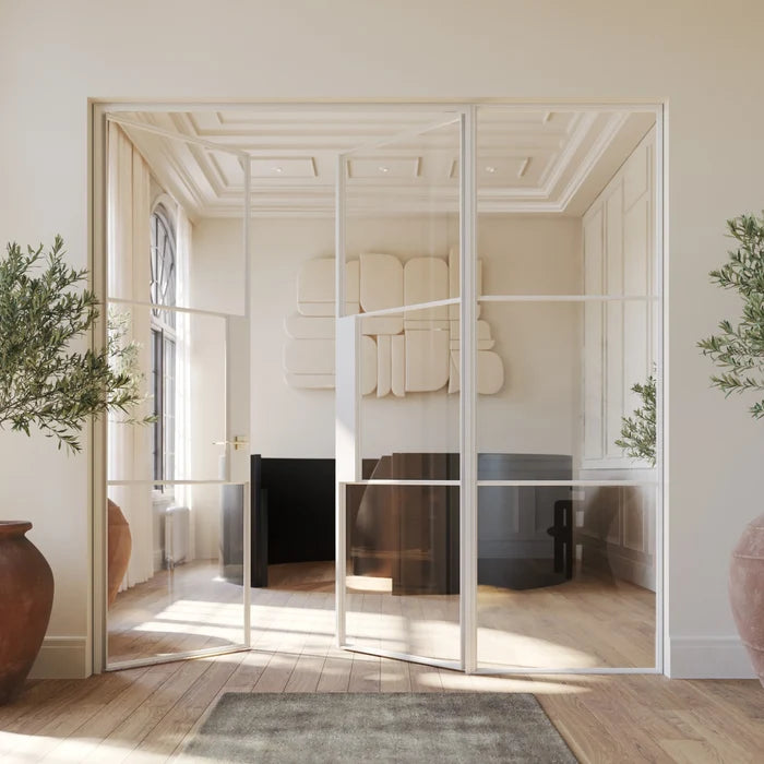 Air 4 double steel doors with right side window and narrow profiles