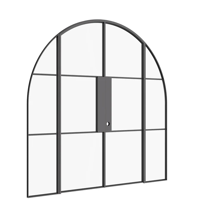 Air 4 curved top double door set with sidelites in architectural steel