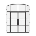 Air 4 double flat door with sidelights and mini arch transom, galvanized mixed steel construction