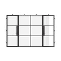 Air 4 architectural steel dual single doors with middle fixed panel, flat top and dual pane tempered glass