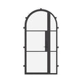 Air 4 architectural steel single full arch door with right sidelight and thermal break