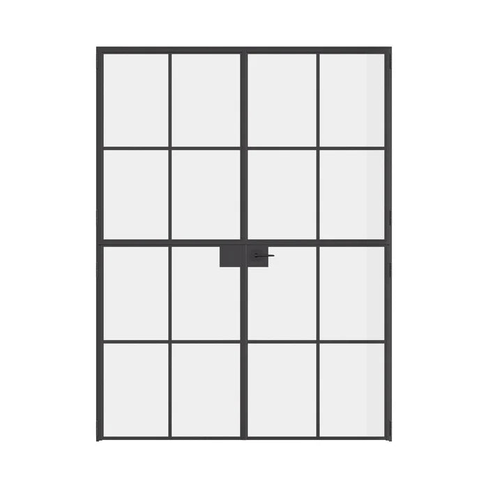 Interior Dutch double flat steel doors, black factory style