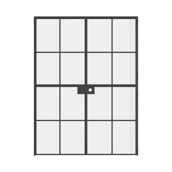Interior Dutch double flat hot-rolled steel doors, black finish