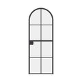 Air 5 Dutch single full arch interior door crafted from solid steel with black finish and removable threshold