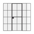 Air 5 Dutch single flat interior door with side windows in black steel and tempered glass