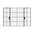 Air 5 dual single flat interior doors with center fixed panel in black steel and glass
