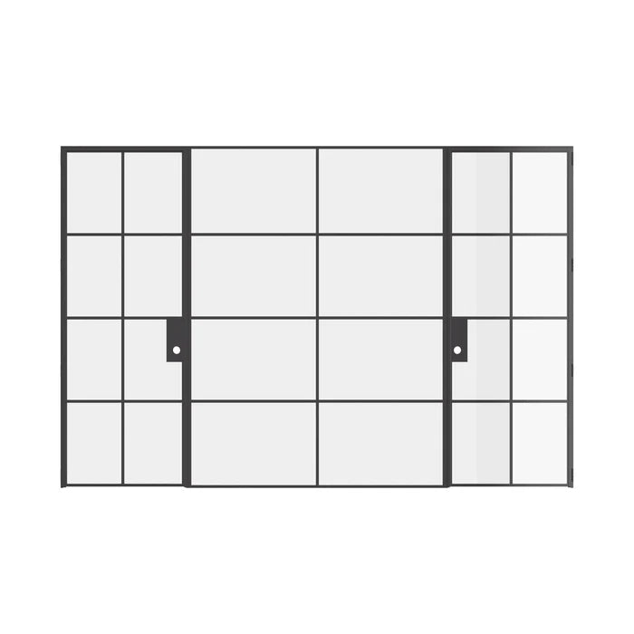 Air 5 dual single flat interior doors and middle glass panel in Ottostumm steel