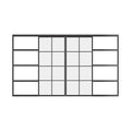 Air 5 interior pocket top track slider double flat in black hot-rolled steel with single pane tempered glass and modular design