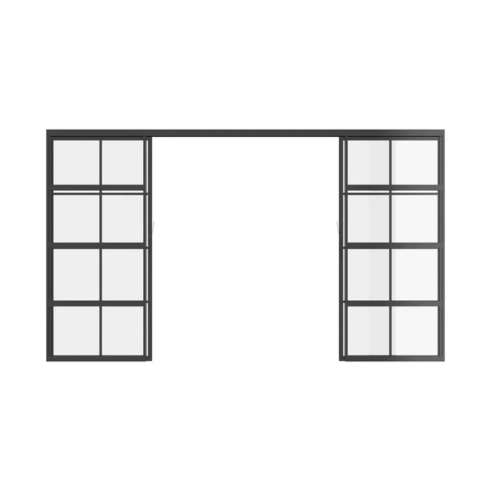 Air 5 modular interior pocket slider double flat, hot-rolled steel and single pane tempered glass