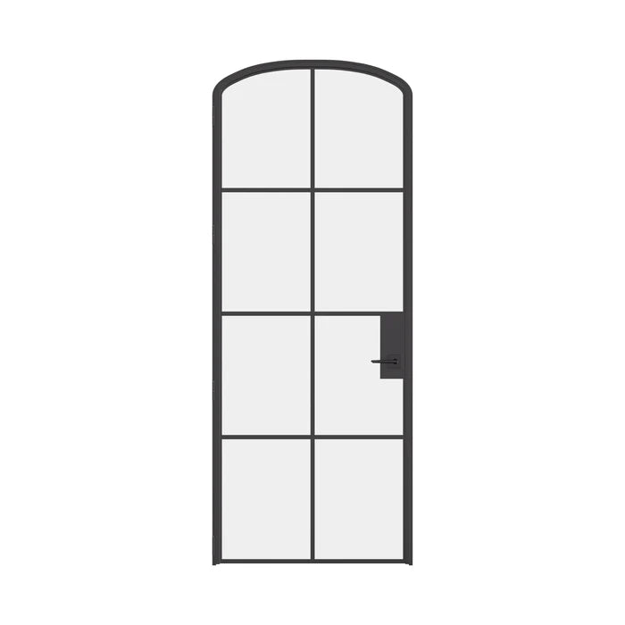 Interior single mini arch steel door, black factory style