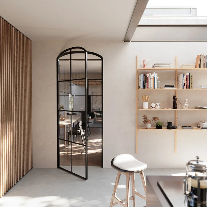 Air 5 interior single mini arch steel door, black factory style