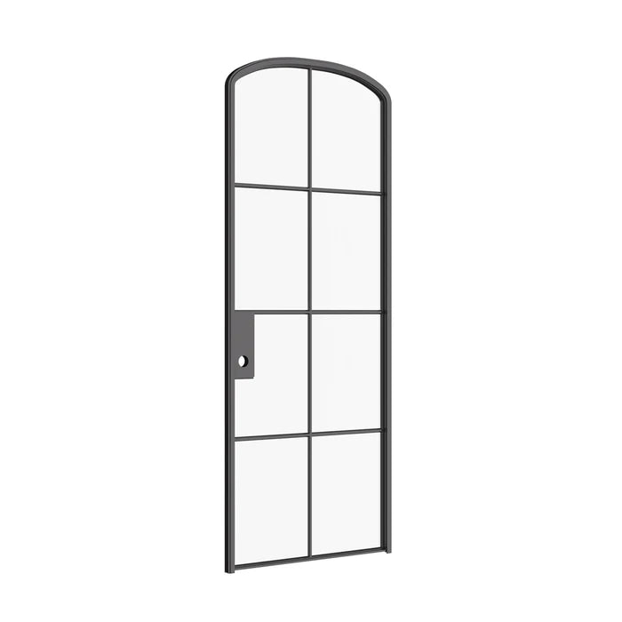 Interior single mini arch hot-rolled steel door with glass