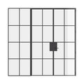 Air 5 double flat interior doors with left side window in steel and glass
