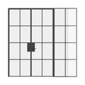 Air 5 double flat interior doors with right side window steel frame and tempered glass