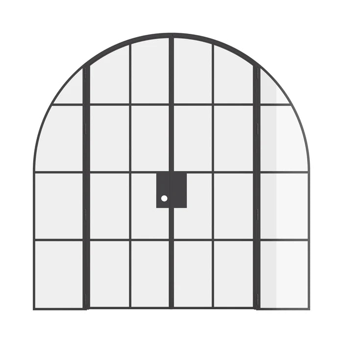 Air 5 double full arch interior doors and sidelights, hot-rolled steel frame