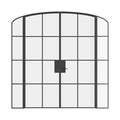 Interior double mini arch steel doors with sidelights, black finish