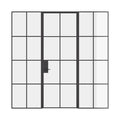 Air 5 interior single flat steel door with sidelights, modular build