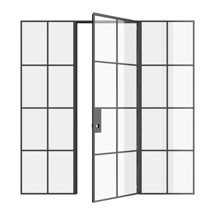Air 5 interior single flat black steel door with side windows