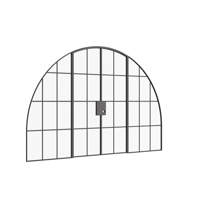 Interior wide double full arch hot-rolled steel doors with glass