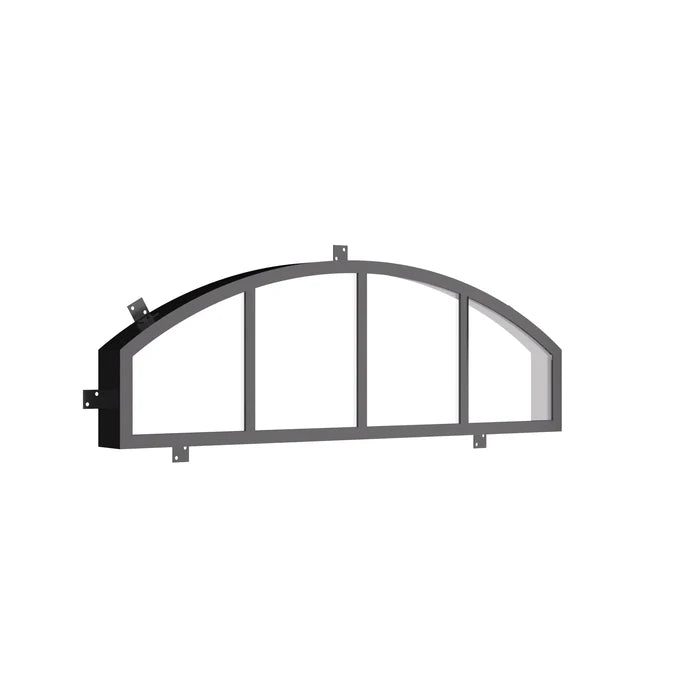 curved steel transom with energy efficient construction