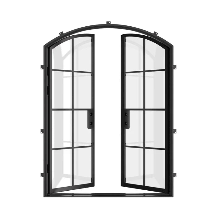 architectural double arch door with thermal barrier core