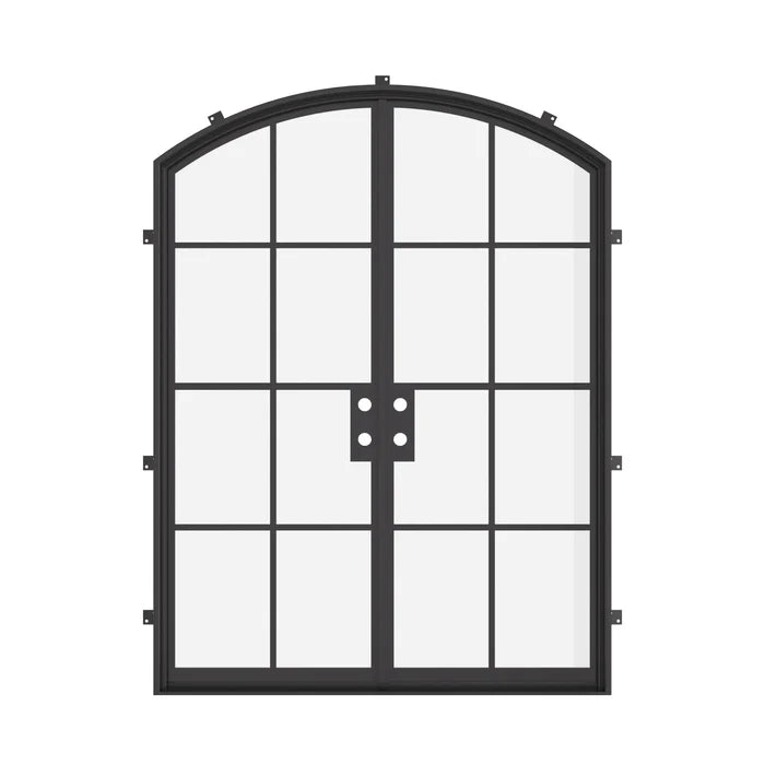exterior double arch doorway with thermally broken steel
