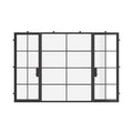 dual single steel doors with center fixed panel and thermal break