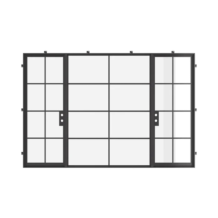 dual single exterior doors with center glass and thermal separation