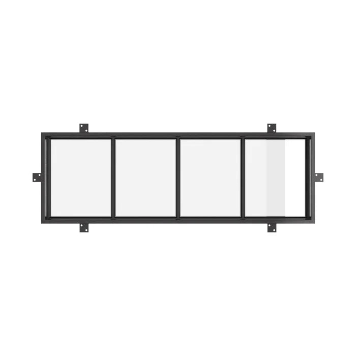 Flat top transom window with thermally broken steel frame