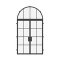 double flat steel door with full arch transom and thermal break