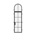 single flat steel door with full arch transom and thermal break